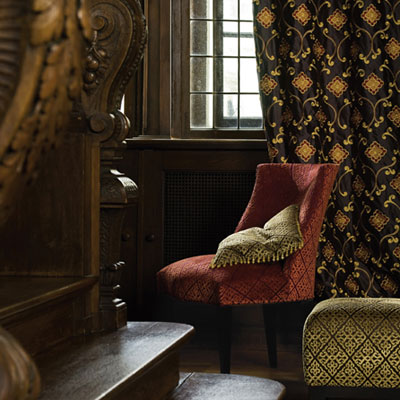 Fabrics: Insignia Brown, The Interior Library - Interior Designers, Dublin, Ireland.